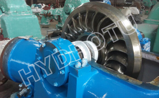 Turgo Hydro Turbine avec une puissance nominale de 100 kW à 2000 kW, une efficacité allant jusqu'à 88% et une portée de 70 m à 200 m